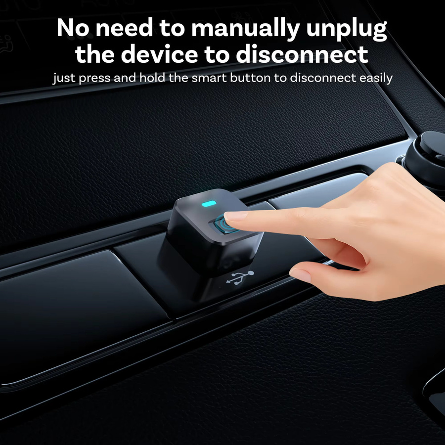 OTTOCAST Mini Dot Cube Wireless CarPlay und Android Auto Adapter 2 in 1 USB AI Autozubehör in Schwarz - Bild 4