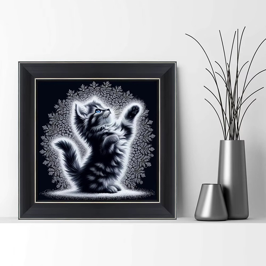 EverShine DIY Diamantmalerei Katze 5D Vollbohr-Stickerei Tier-Mosaik Set in Multicolour, B/H: 20 x 20 cm - Bild 3
