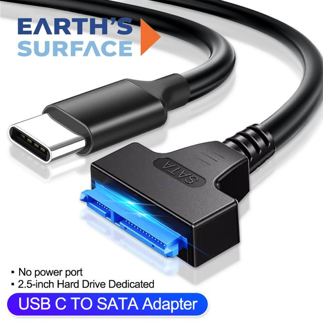 OUIO USB-C zu SATA III Festplattenadapter für 2,5 Zoll HDD und SSD, USB 3.0 Konverter Kabel in Schwarz - Bild 1