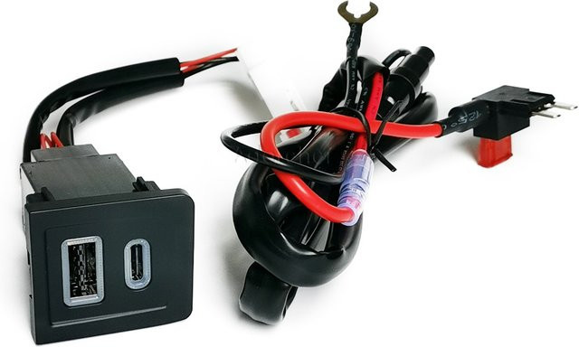 USB-Ladegerät für Volkswagen Multivan T5 2003-2007 mit PD Schnellladung und QC 3.0 Typ-C Ladeadapter in Schwarz - Bild 1