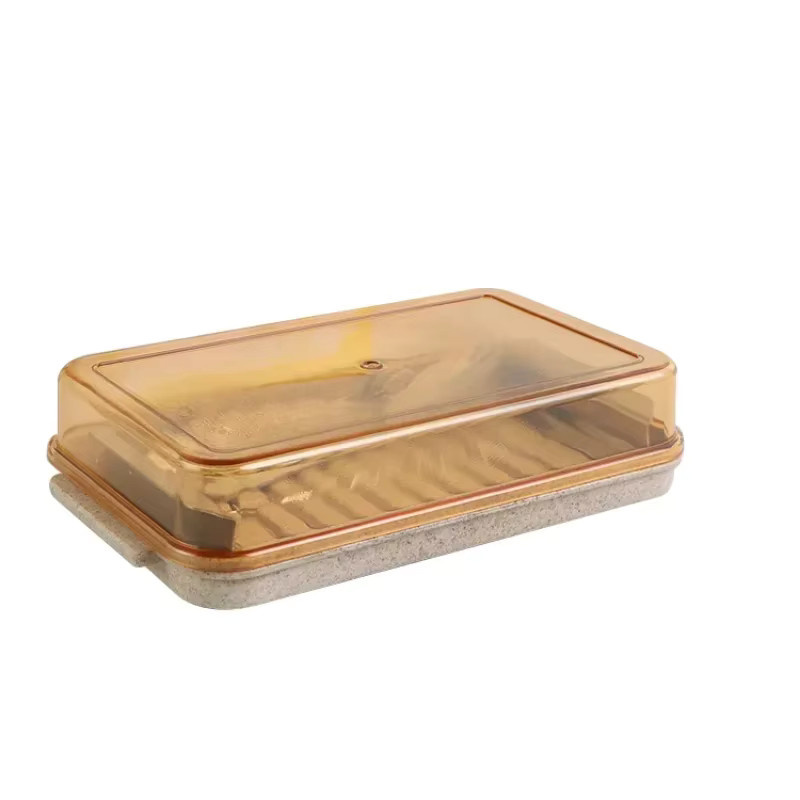 Multifunktionaler Butter-Cutter und Käseslicer aus Edelstahl mit transparentem Glas-Container in Weiß - Bild 2