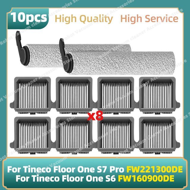 OSSIEAO Ersatzteil-Set für Tineco Floor One S6 FW160900DE und S7 Pro FW221300DE mit Rollenbürste und HEPA-Filter - Bild 1
