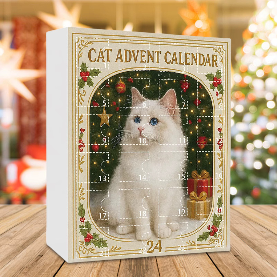 APWIKOGER Adventskalender aus 2D-Acryl mit 24 hängenden Tier-Ornamenten als Weihnachtsbaum-Anhänger mit Katzen, Hunden und Flamingos - Bild 1