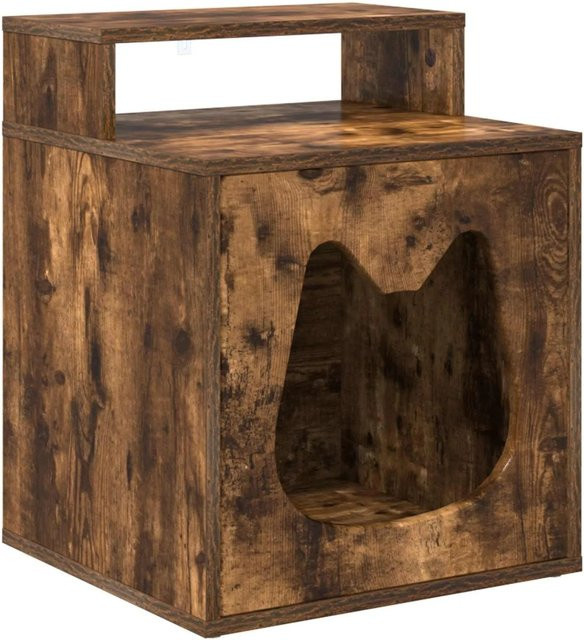 vidaXL Katzenhaus aus Holzwerkstoff in Raucheiche, Braun, B/T/H: 42,5 x 40 x 53,5 cm - Bild 1