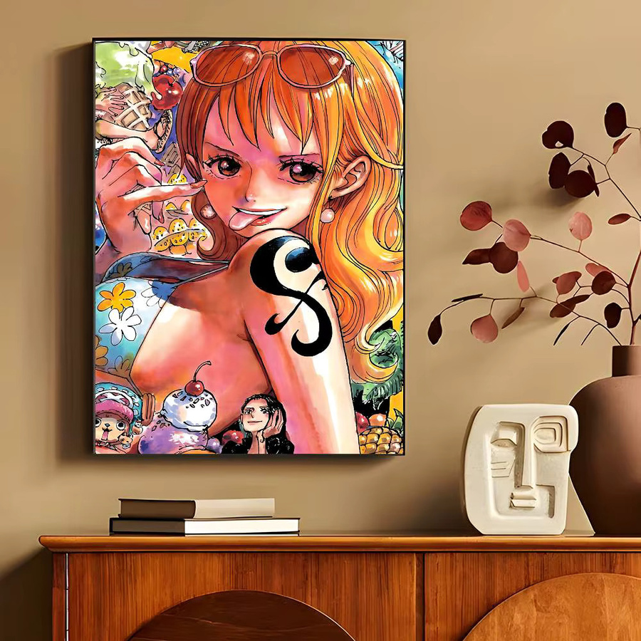 One Piece Nami Manga Poster Vintage Wandkunst Dekoration in Mehrfarbig - Bild 5