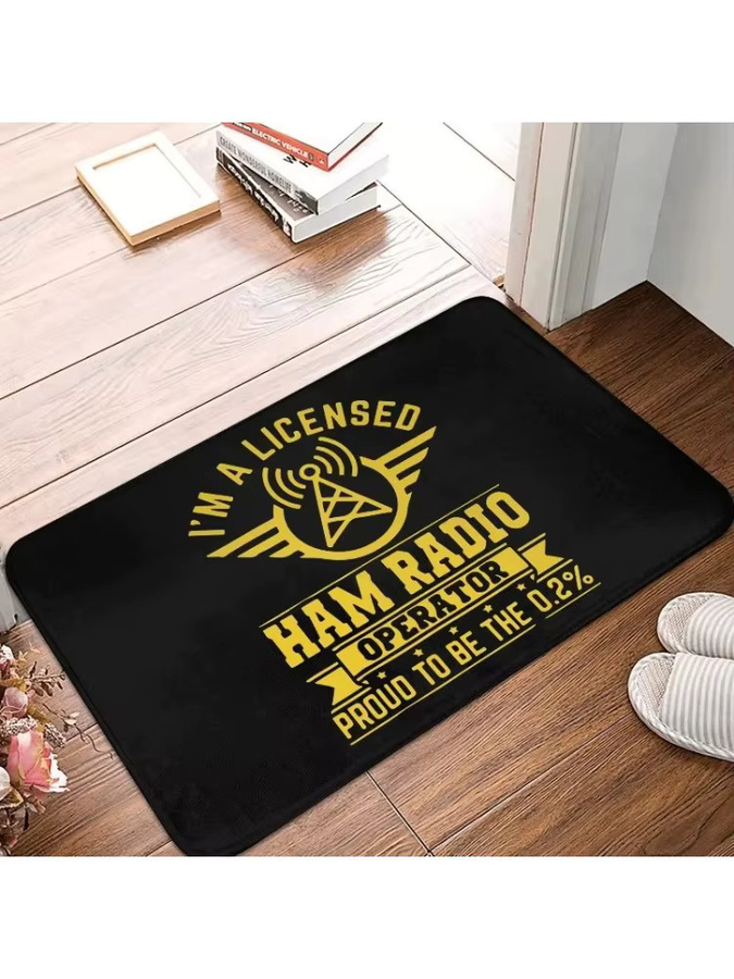Lizenzierte Ham Retro Radio Operator Fußmatte aus Polyester in Schwarz, B/T: 60 x 40 cm - Bild 2