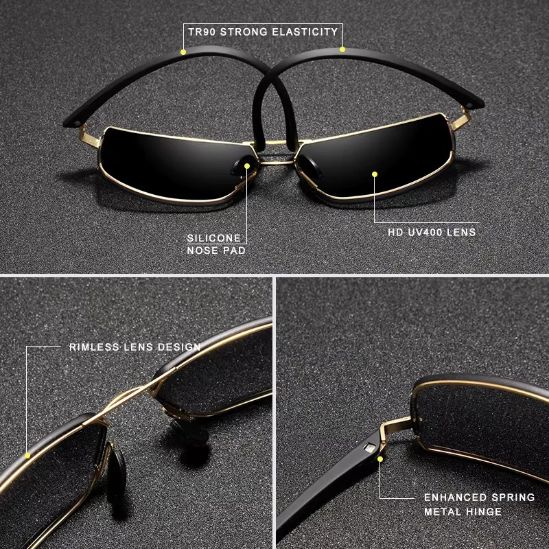 KINGSEVEN Sonnenbrille Rechteck, Herren, Schwarz - Bild 2