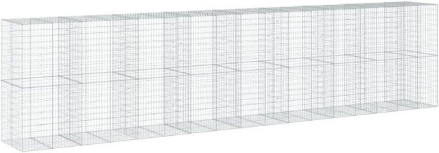 vidaXL Gabione mit Deckel aus verzinktem Eisen in Silber, B/T/H: 850 x 100 x 200 cm - Bild 1