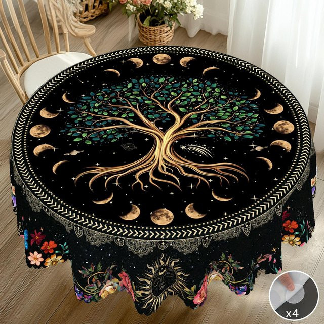 Wasserdichte rechteckige Tischdecke mit USA Flaggen- und Blumenmuster von JMG Household Supplies, Farben: Rot, Blau, Schwarz, B/T: 140 x 180 cm - Bild 1
