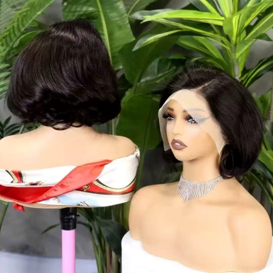 MISHELL Perücke, Pixie Cut Bob, Remy Echthaar, wellig, Damen - Bild 4