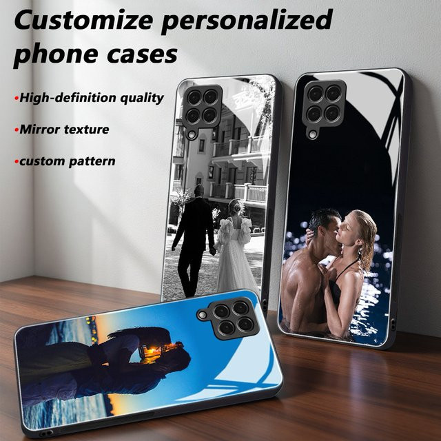 Personalisierte Fotospiegel Handyhülle für Samsung Galaxy A42 A22 A12 M F62 33 32 22 in Schwarz und Mehrfarbig - Bild 1