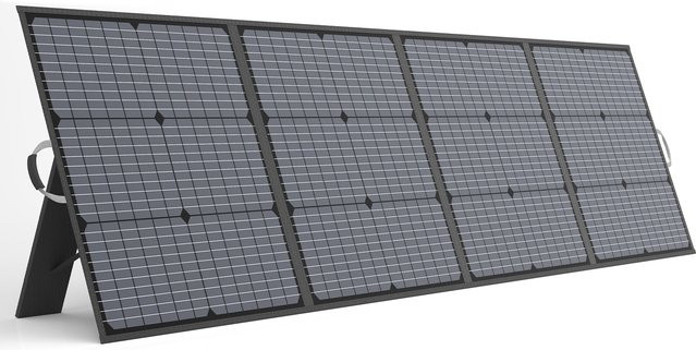 MHPOWOS Tragbares Solar-Ladegerät 220 W, faltbares Solarpanel-Set in Schwarz für Kraftstationen, Camping und Wohnmobil - Bild 1