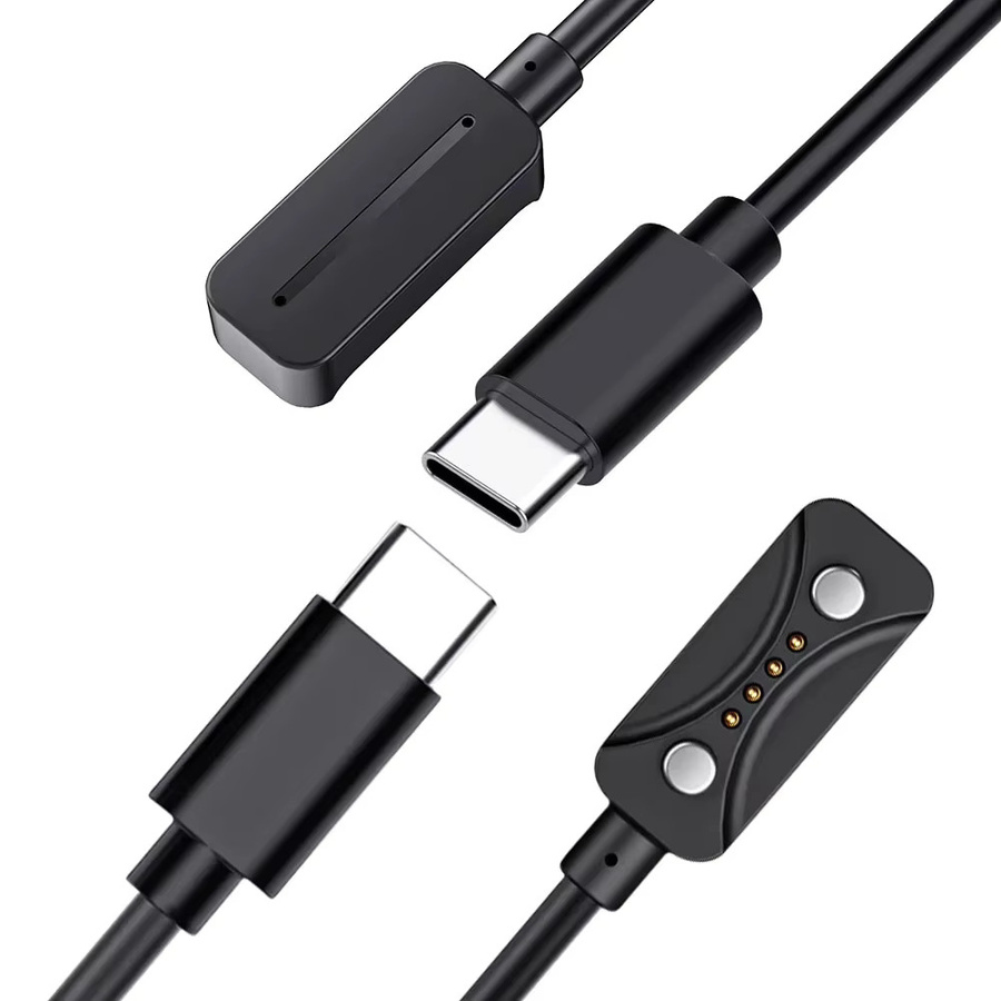 ALLOYSEED USB-C-Ladekabel in Schwarz für Polar Vantage M3 und Polar Vantage V3, Länge: 1 m - Bild 2