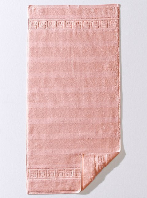 Cawö Handtuch Set Pink gestreift aus 100% Baumwolle mit Mäanderborte, 7-teilig: Handtuch 50 x 100 cm, Duschtuch 80 x 160 cm, 2x Gästetücher 30 x 50 cm, 2x Waschlappen 16 x 22 cm, 2x Seiftücher 30 x 30 cm - Bild 1
