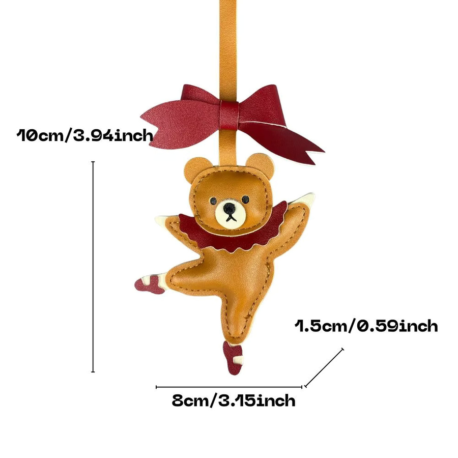 Taschenanhänger Ballett-Tanzbär, PU-Leder, Damen - Bild 3
