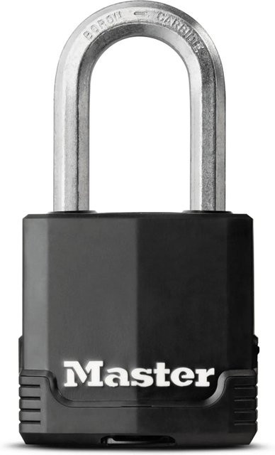 Master Lock Vorhängeschloss mit Schlüssel aus Edelstahl in Schwarz - Bild 1