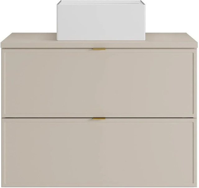 Vente-unique Einzelwaschtisch Ondil in Beige, Breite: 80 cm, Tiefe: 45 cm, Höhe: 60 cm - Bild 1