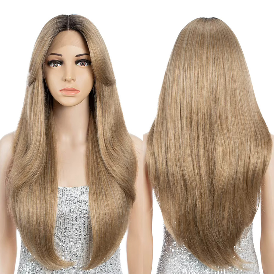 FASHION IDOL Synthetische Spitze Front Perücke, 26 Zoll, Ombre, Blond, Damen - Bild 2