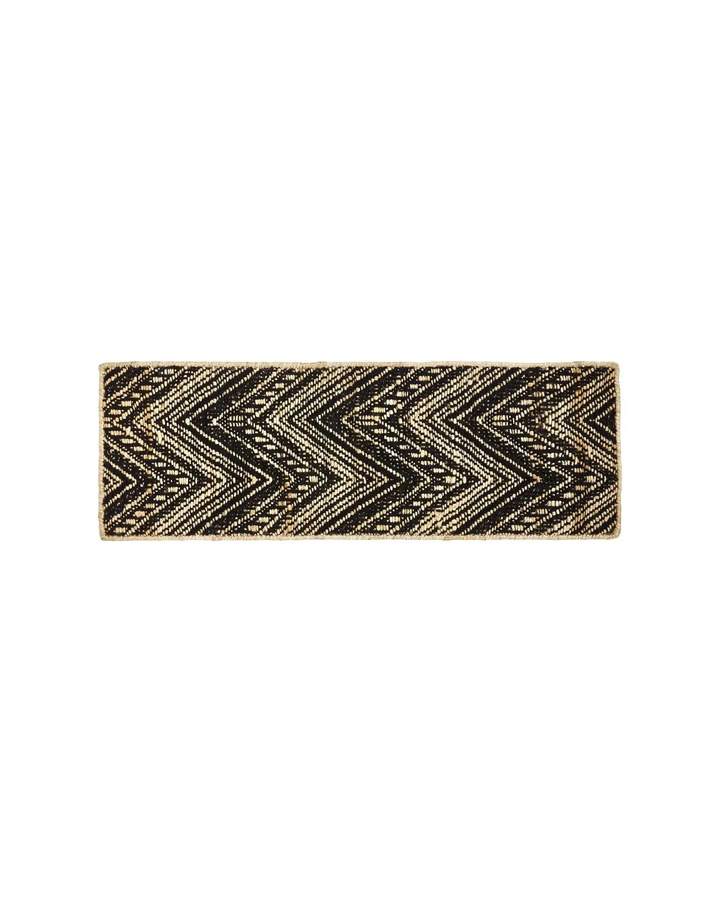 House Doctor Teppich Monta modern schwarz natur aus Baumwolle und Jute B/T: 28 x 83 cm - Bild 1