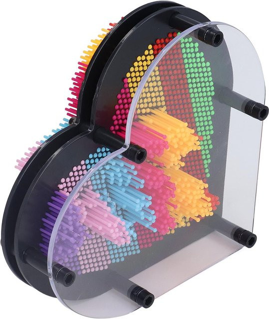 Shoemst Pin Art Board 3D, Herzförmig, Regenbogen, black - Bild 1