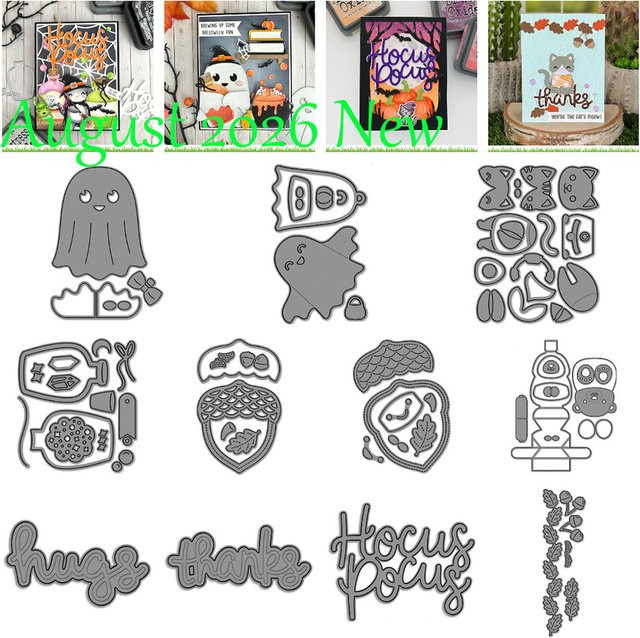 Happy Ghost und Build-a-Cat Metallstanzformen für Halloween DIY Scrapbook und Grußkarten - Bild 1