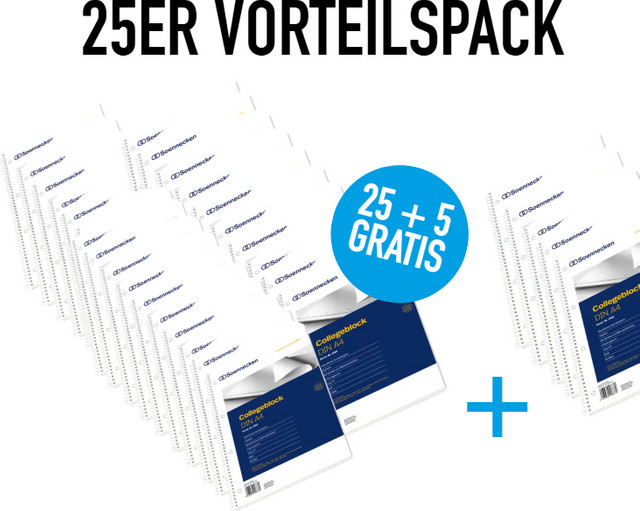 Soennecken Collegeblock DIN A4 liniert, 30 Stück, weiß - Bild 1