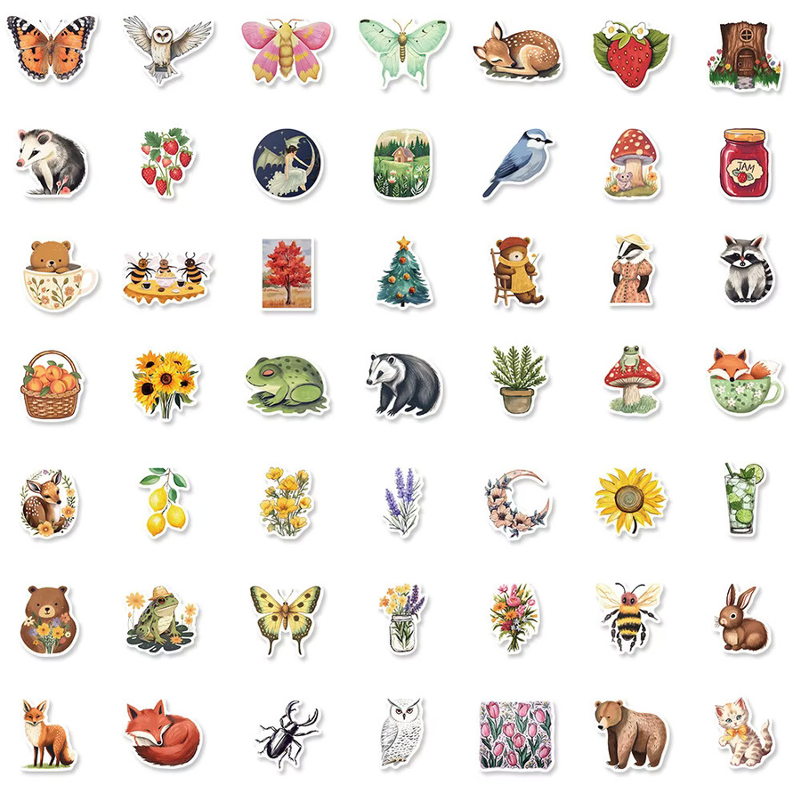 Charile Cartoon-Waldtier-Aufkleber, Sticker, 10-teiliges Set - Bild 3