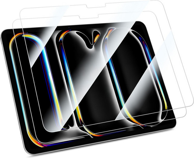 2er-Pack YNMIWEI Displayschutzfolie aus gehärtetem Glas für iPad Air 13 Zoll M2 2024 und iPad Pro 13 Zoll M4, transparent, kratzfest und HD-klar - Bild 1