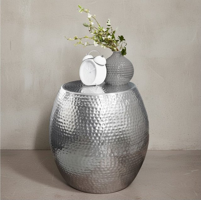 Beistelltisch ENNS von KADIMA DESIGN in Silber, Orientalisches Design aus Aluminium, B/T/H: 42 x 42 x 42 cm - Bild 1