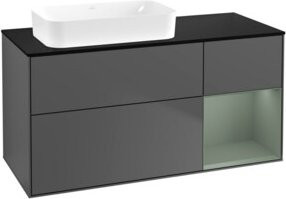 V&B Waschtischunterschrank Finion mit Wandbeleuchtung in Anthrazit, Breite: 120 cm, Tiefe: 60 cm - Bild 1