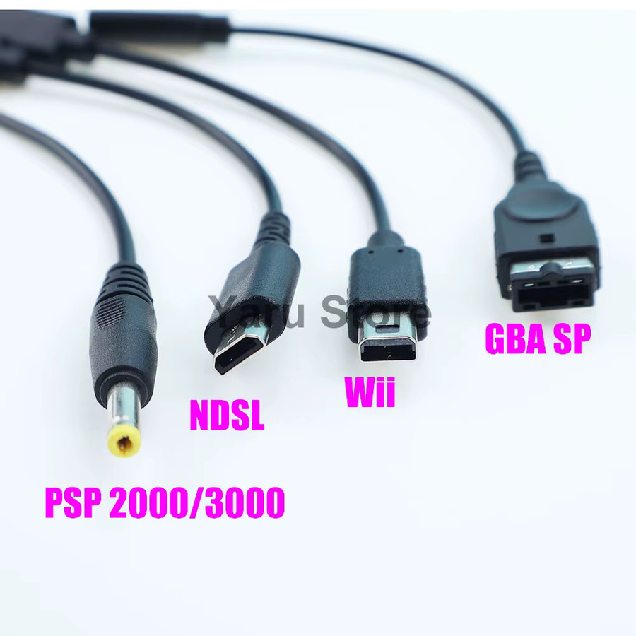 USB-C Ladekabel in Schwarz für Nintendo 3DS, NDSi, NDS Lite, PSP 1/2/3000, PS Vita 1000 und Wii sowie GBA SP Spielkonsolen - Bild 2