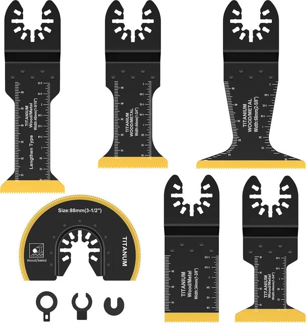 Titan Oszillierende Sägeblätter Kit für Multitools zum Schneiden von Metall, Holz, Nägeln und Schrauben mit Plunge Cutting und Flush Cut Funktion - Bild 1