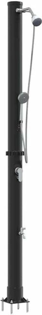 vidaXL Außen Solardusche Schwarz aus PVC und Aluminium, Höhe: 217 cm - Bild 1