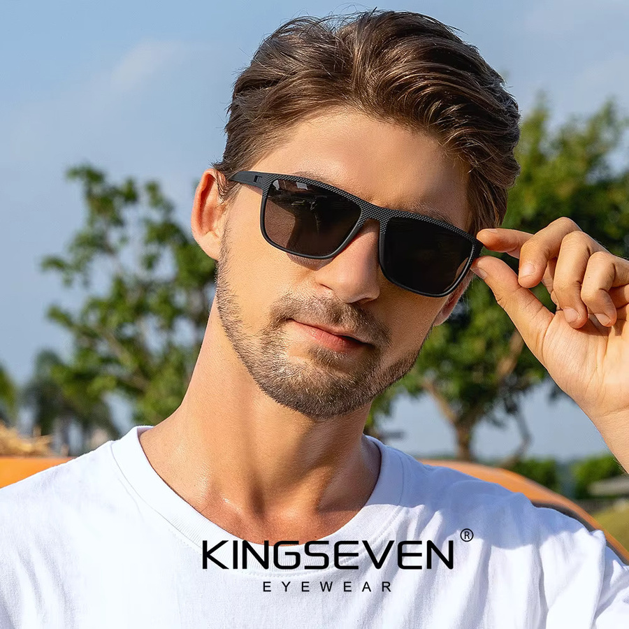 KINGSEVEN Sonnenbrille, Rechteckig, Vollrand, TR90, polarisiert, Unisex - Bild 3