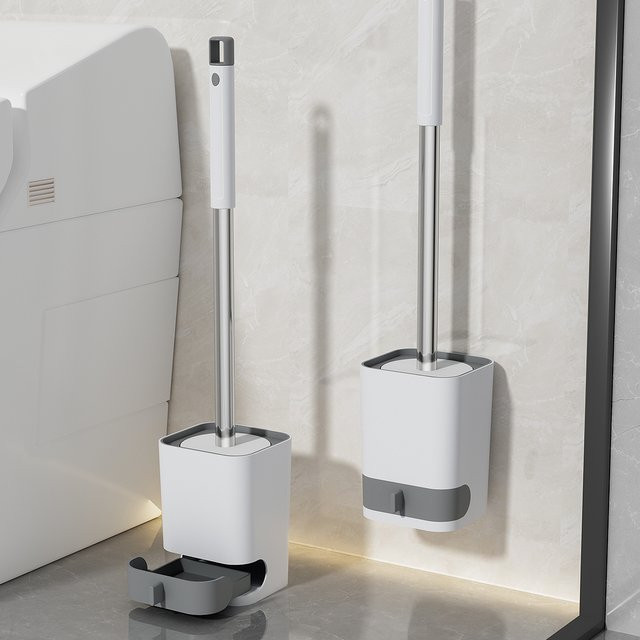 WORTHBUY Toilettenbürste aus Kunststoff zur Wandmontage in Grau oder Weiß - Bild 1