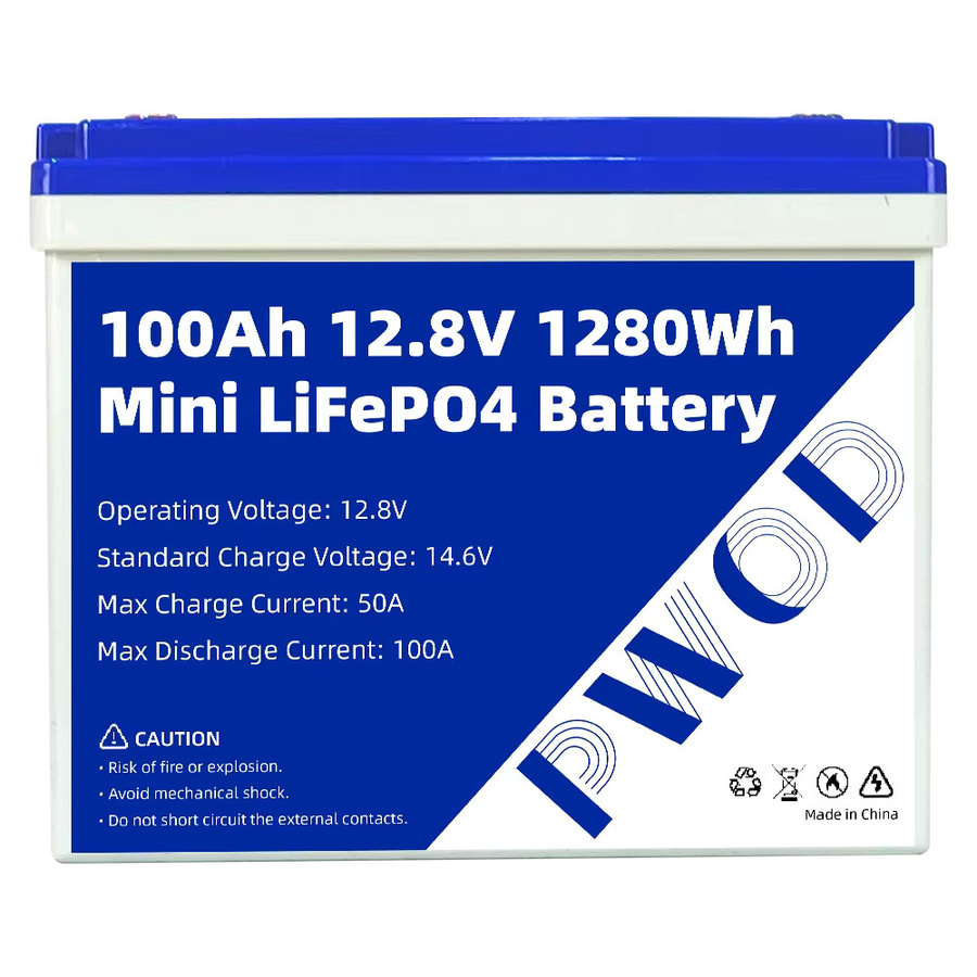 PWOD LiFePO4 Batteriepack Gruppe 24, 12V 100Ah 1280Wh, mit integriertem Smart-BMS, Grade-A-LFP-Zellen für Heimenergiespeicher und Solarstromerzeugungssysteme - Bild 9