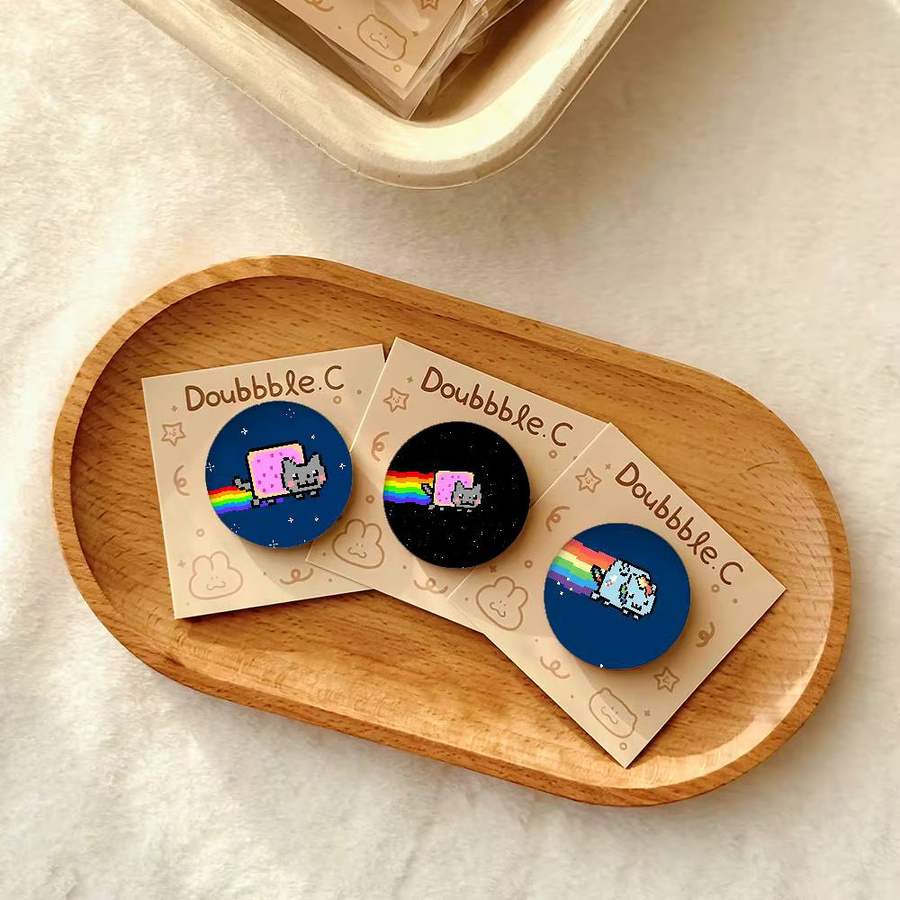 Brosche N-Nyan-Katze, Weißblech, Kayou - Bild 4
