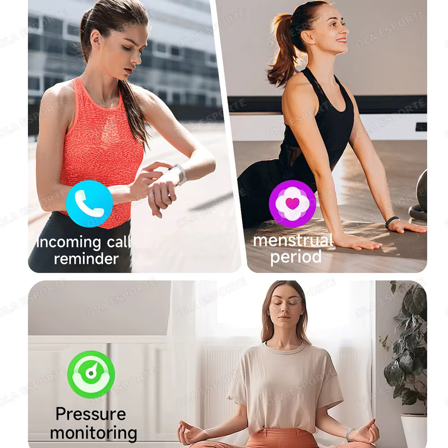 Ola Esporte Smart-Armband Schwarz für Damen und Herren mit Stress-Test, HRV-Monitor und Schrittzähler, wasserfest, kompatibel mit Android und iOS - Bild 2