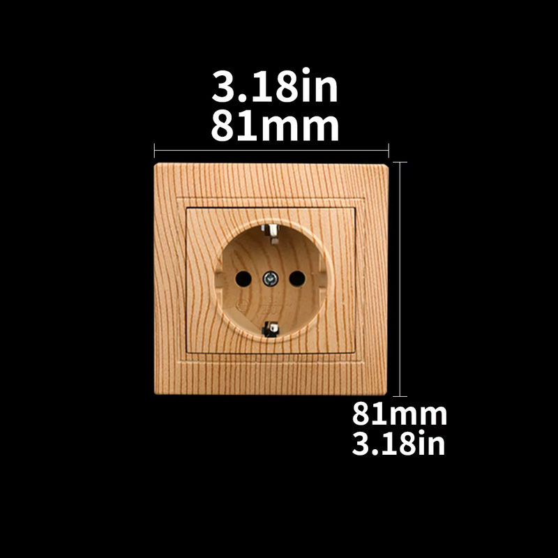 WESA Holzsteckdose in Braun, 16 A, EU-Standard Bodenwandsteckdose mit flammhemmender Kunststoffplatte, B/H: 8,6 x 8,6 cm - Bild 5