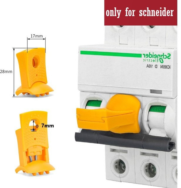 Schneider Electric A9A26970 Sicherheitsverriegelungsgerät für Miniatur-Leistungsschalter in Gelb - Bild 1