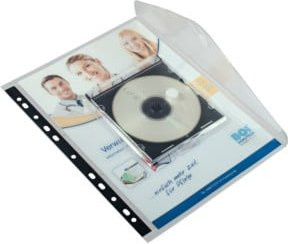 Eichner Dokumentenhülle DIN A4 mit CD/DVD-Tasche aus transparentem PP mit Klettverschluss - Bild 1