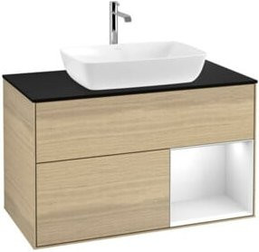 V&B Waschtischunterschrank Finion 100 Wandbeleuchtung in Eichenoptik lackiert B/T/H: 100 x 50,1 x 50,1 cm - Bild 1