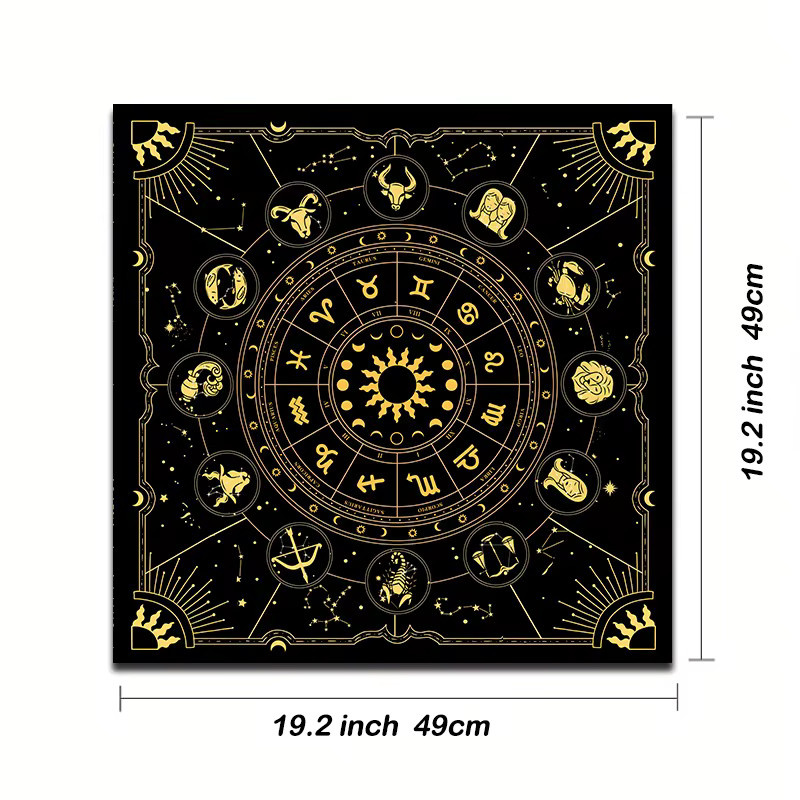 VIKAMA Tarot Tischdecke mit psychedelischer Konstellation in Multicolour, Boho Altartuch für Wahrsagerei und Astrologie - Bild 2