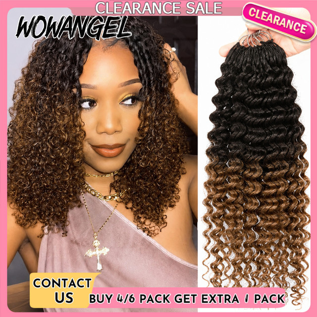wowangel Echthaarverlängerung Deep Wave, T1B/30 Ombre, 1/4/6 Pack - Bild 1