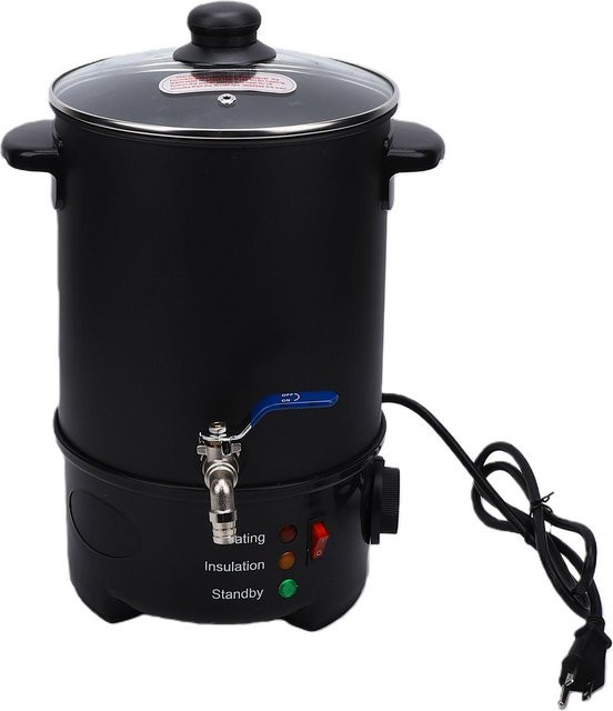 Aimo Elektrischer Wachsschmelzer mit Temperaturregelung und Antihaftbeschichtung, 6l Fassungsvermögen, Schwarz/Transparent - Bild 1