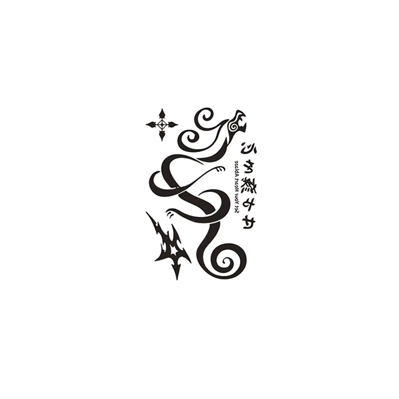 JKCODE TATTOO Fliegender Drache Temporärtattoo, Japanischer Stil - Bild 3