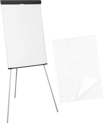 MAUL Flipchart MAULStandard Mobile Whiteboard in Grau und Weiß inklusive 5 x 20 Blatt Flipchartpapier - Bild 1