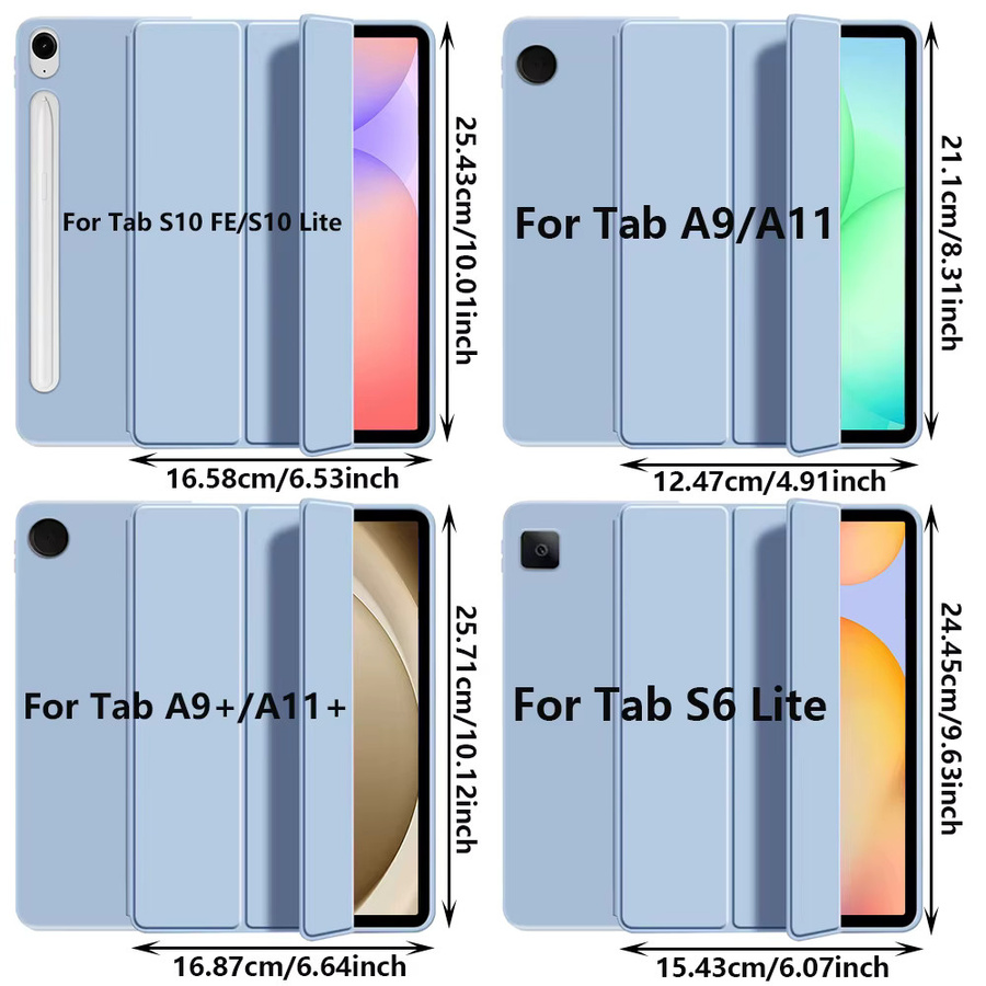 Flip Stand Case für Samsung Galaxy Tab A9 Plus, A11 Plus, S10 FE und S10 Lite in Weiß mit automatischer Wake/Sleep Funktion aus weichem Kunstleder - Bild 2