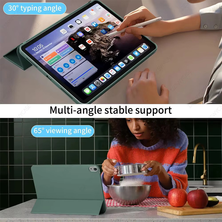 Silikonhülle für Apple iPad in Pink oder Green, kompatibel mit iPad Pro 11, iPad Air 10.9 und iPad 10. Generation - Bild 3