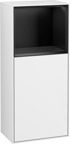 V&B Seitenschrank Finion in Weiß mit LED-Beleuchtung und Glasfachboden, B: 41,8 cm, H: 93,6 cm - Bild 1